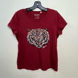 Guess Sequin Tiger Fitted Tee